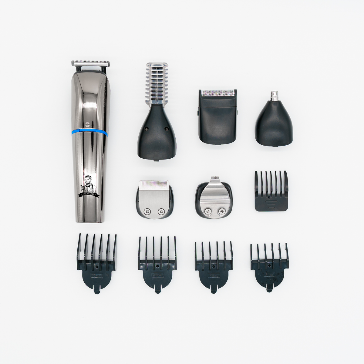Professionell 6-i-1 skägg- och hårtrimmer kit